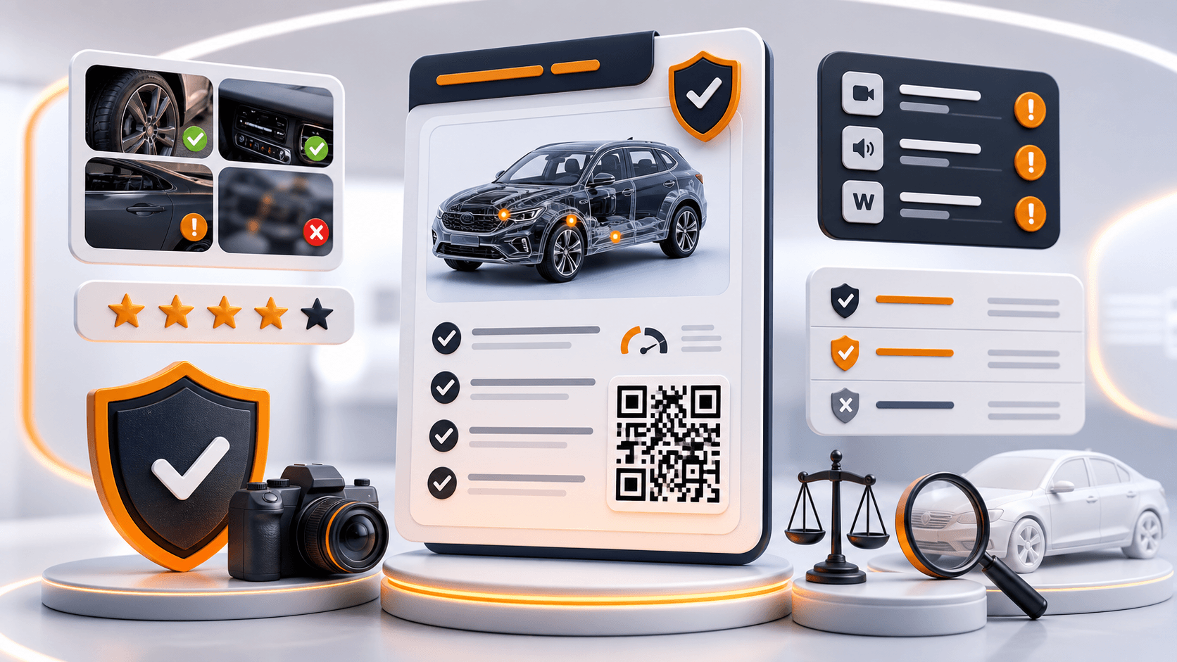QR verified vehicle report and trust summary